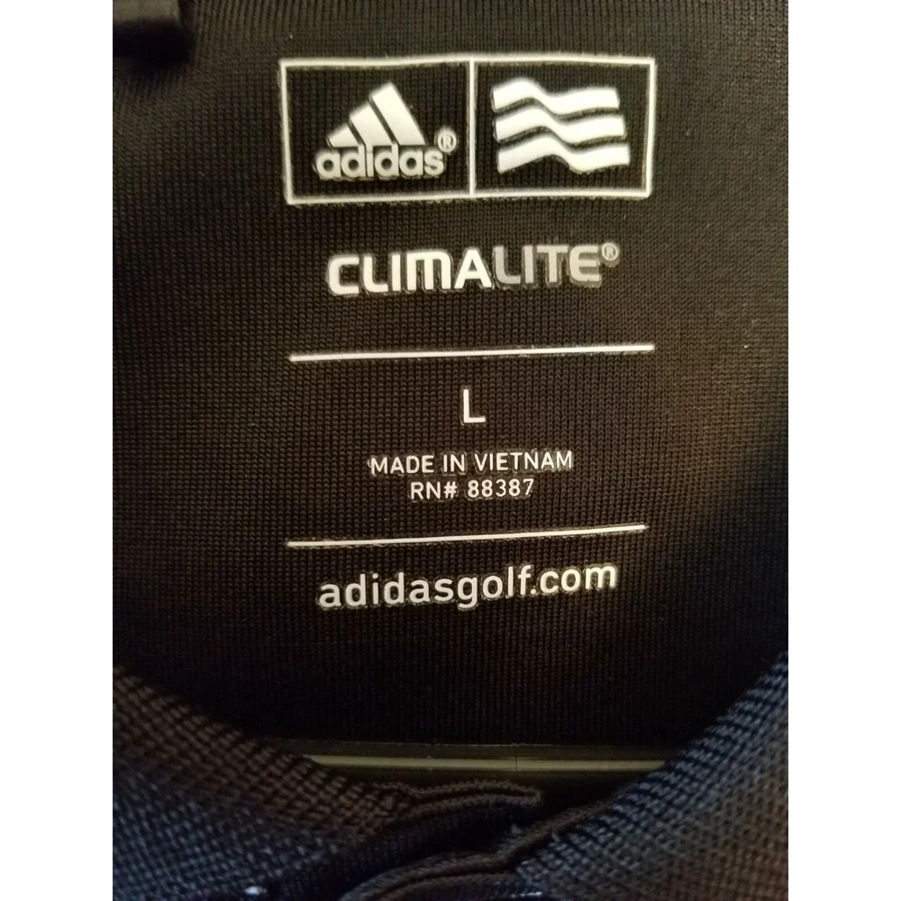 adidas Climalite Golf Polo Men's Shirt Size L, PIT TO PIT 24 Black White Striped